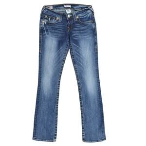 True Religion Blue Skinny Jeans Women's Size 25 USA Made Petite 30ins